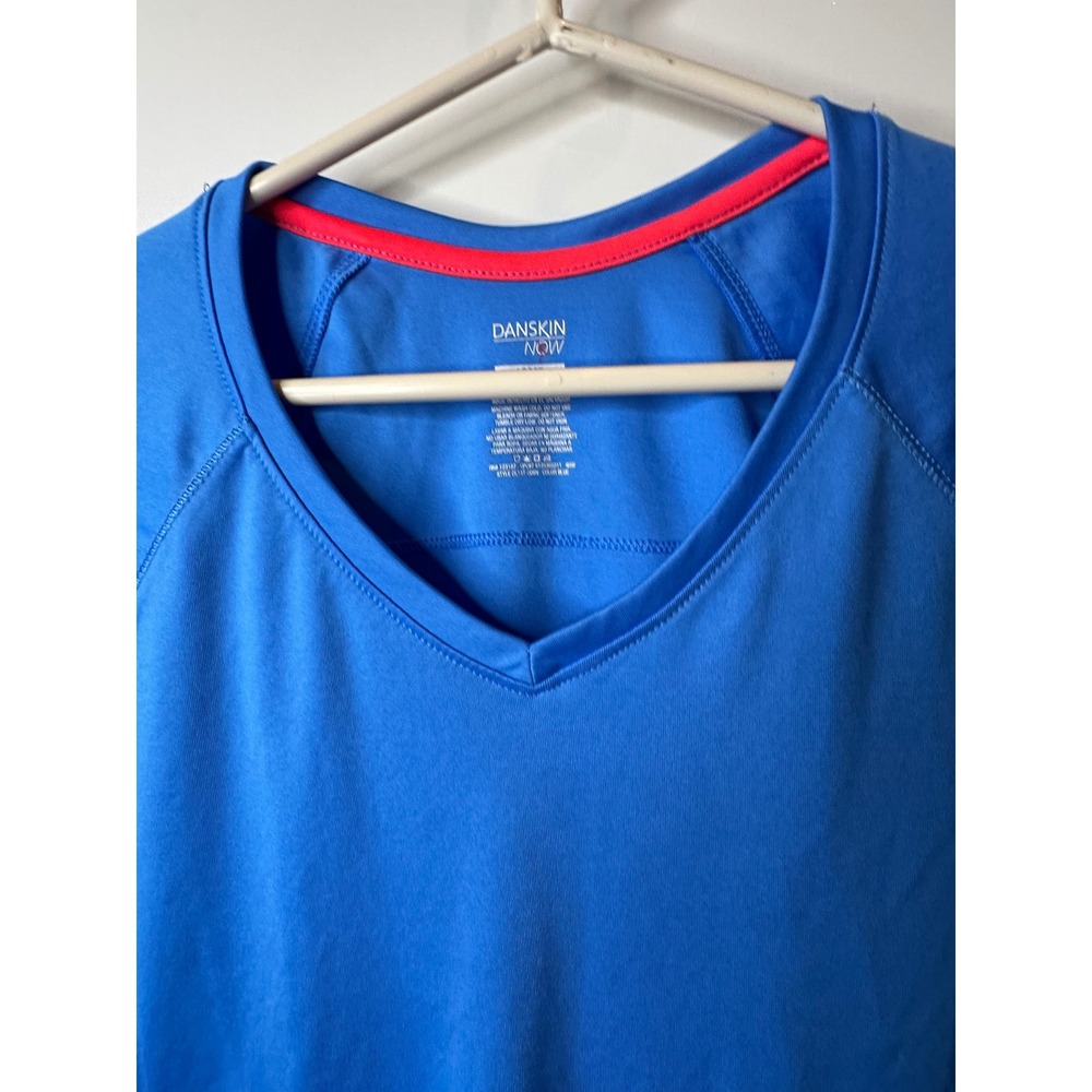 Danskin Now Womens Blue V-Neck Short Sleeve Athletic Training Shirt DL13T-006N S - Picture 4 of 6